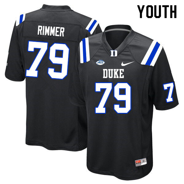Youth #79 Jacob Rimmer Duke Blue Devils College Football Jerseys Sale-Black